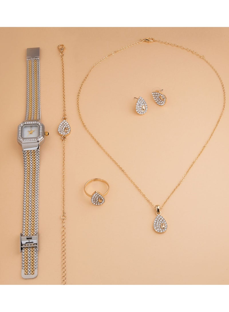 Clasico ✨ Women’s Premium Watch & Artificial Jewelry Gift Set – Watch, Necklace, Earrings, Ring & Bracelet ✨ - Image 1