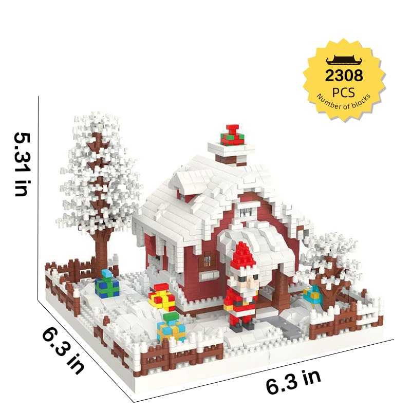 Aningde 2301Pcs Christmas Architecture Micro Building Bricks Model Kit for Adults Detailed Architectural Display Model Ages 14 - Image 4