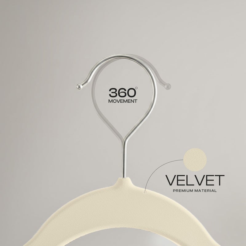 Utopia Home Velvet Hangers 50 Pack - Non-Slip Suit Hangers with 360 Degree Rotatable Hook - for Pants, Coats, Shirts & More (Ivory) - Image 3
