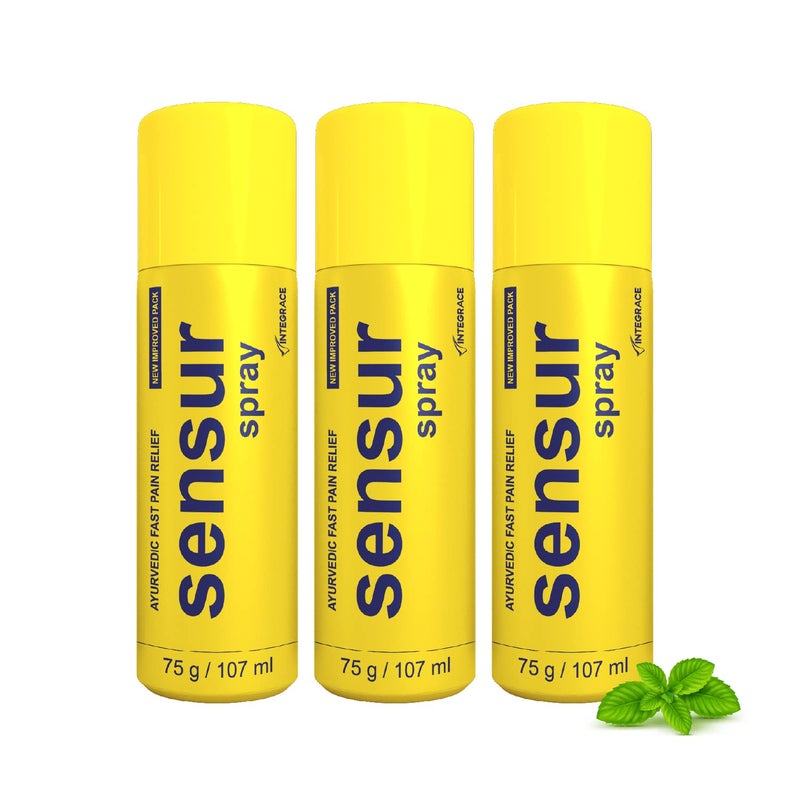 Sensur Ayurvedic Fast Pain Relief Spray - 100ml + 7ml (Pack of 3 x 107ml) | Safe for Men, Women & Kids | 100% Ayurvedic Formula with Fast Action - Image 5