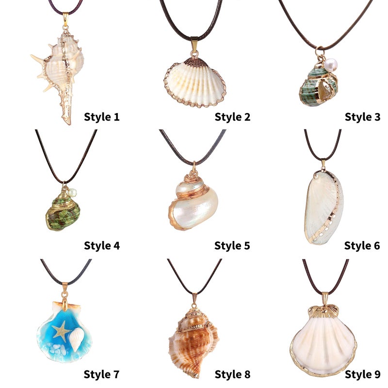 FM FM42 Natural Seashell Shell Scallop Conch Pendant Necklace (Style 5) - Image 3