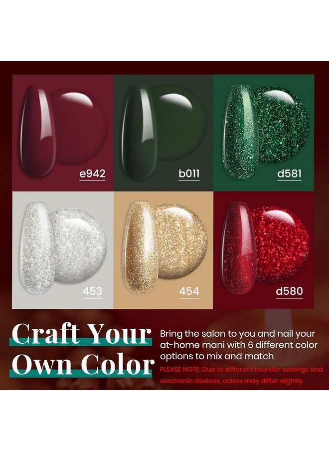 beetles Gel Polish - Beetles Gel Nail Polish, Red Sparkle Green Glitter Gold Silver Winter Gel Polish Dark Green Dark Red Gel Polish Kits Soak Off Nail Lamp Uv LED Cured for Nail Art Design for Women - Image 1