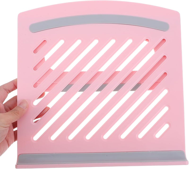 Portable Foldable Adjustable Laptop Stand with Ventilated Cooling Platform, Multi-Angle Riser for Desk Use, Pink Notebook Holder for Overheating Prevention and Gaming Sessions - Image 4