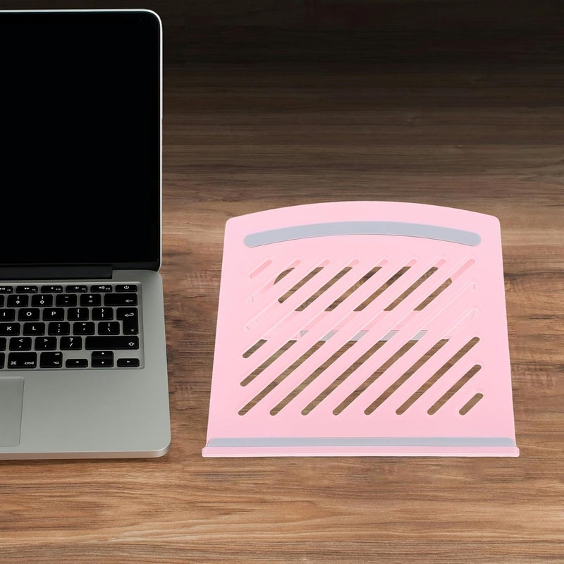 Portable Foldable Adjustable Laptop Stand with Ventilated Cooling Platform, Multi-Angle Riser for Desk Use, Pink Notebook Holder for Overheating Prevention and Gaming Sessions - Image 5