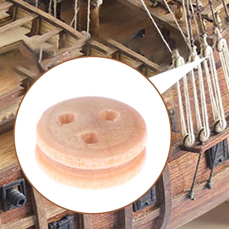 4 مم عدة كتل بكرة خشبية 20x كتل صغيرة لطرازات السفن الكلاسيكية للقوارب الشراعية - Image 5