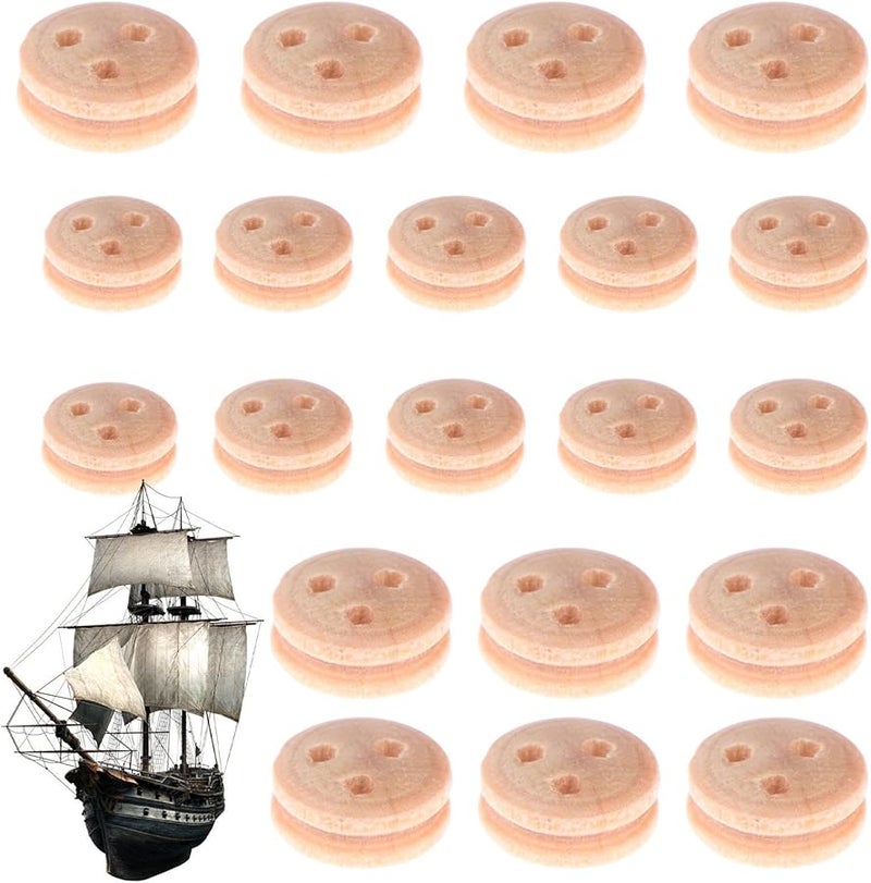 4 مم عدة كتل بكرة خشبية 20x كتل صغيرة لطرازات السفن الكلاسيكية للقوارب الشراعية - Image 2