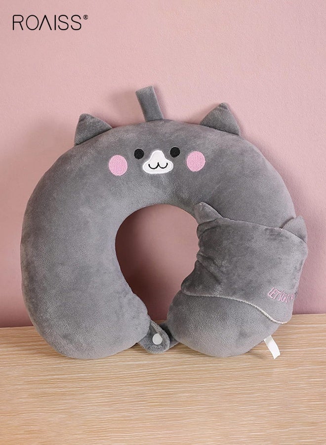 roaiss Cartoon U-Shaped Memory Foam Neck Pillow Features Slow Rebound Memory Foam Perfect for Airplane Travel, Office Naps and Long Trips, Provides Optimal Neck Support and Pressure Relief Lightweight and Portable - Image 3