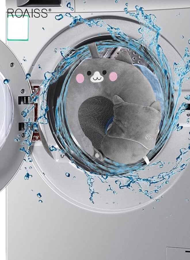 roaiss Cartoon U-Shaped Memory Foam Neck Pillow Features Slow Rebound Memory Foam Perfect for Airplane Travel, Office Naps and Long Trips, Provides Optimal Neck Support and Pressure Relief Lightweight and Portable - Image 5