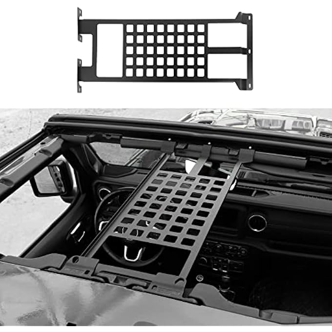 rayihni Compatible with Jeep Wrangler JL JLU 2018-2024, Hard Top Molle Panel Cargo Rack Metal Roof Shelf Luggage Storage Carrier - Image 1