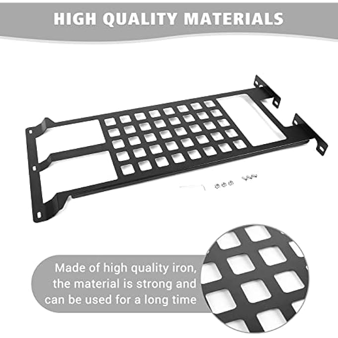 rayihni Compatible with Jeep Wrangler JL JLU 2018-2024, Hard Top Molle Panel Cargo Rack Metal Roof Shelf Luggage Storage Carrier - Image 3