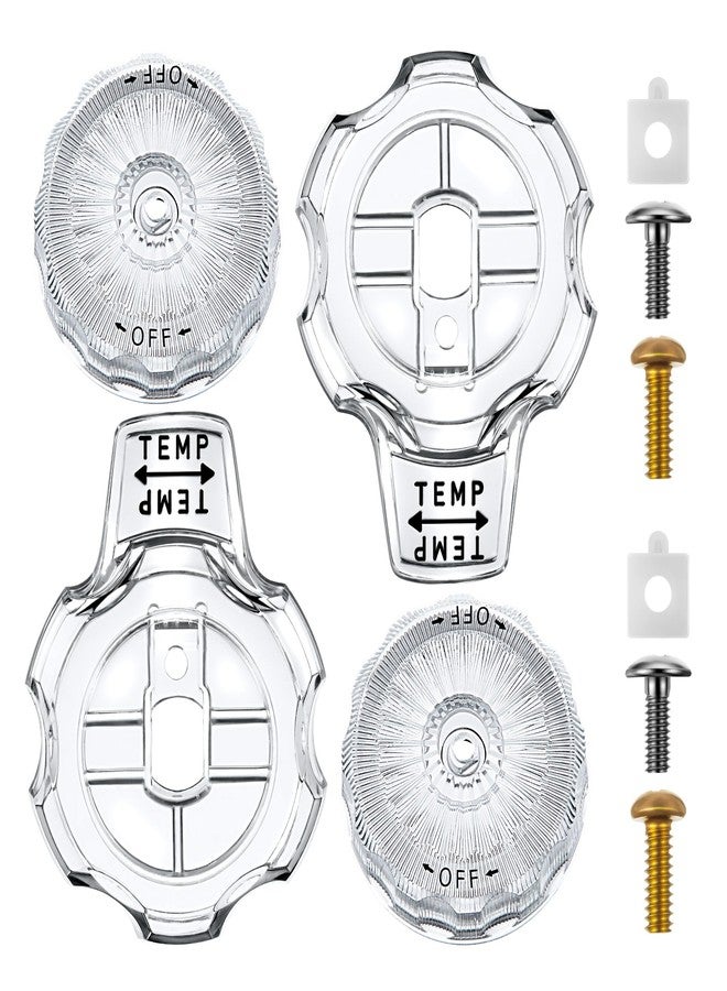 Dreyoo Compatible with MXT11 Temperature and Volume Handles Compatible with Mixet Tub and Shower Knob Replacement Shower Volume Control Handle Bathtub Temperature Control(Clear Acrylic,2 Set) - Image 1