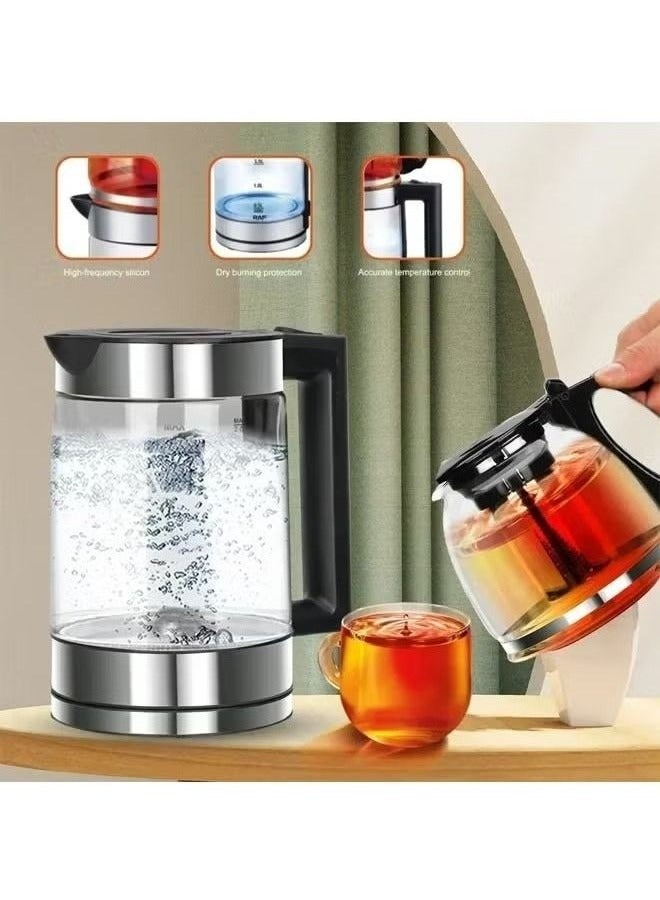 DENX 1500W 2-in-1 Double Pot Electric Kettle With Removable Tea Filter, Capacity 1.8L kettle & 1.0L Tea Pot - Image 2