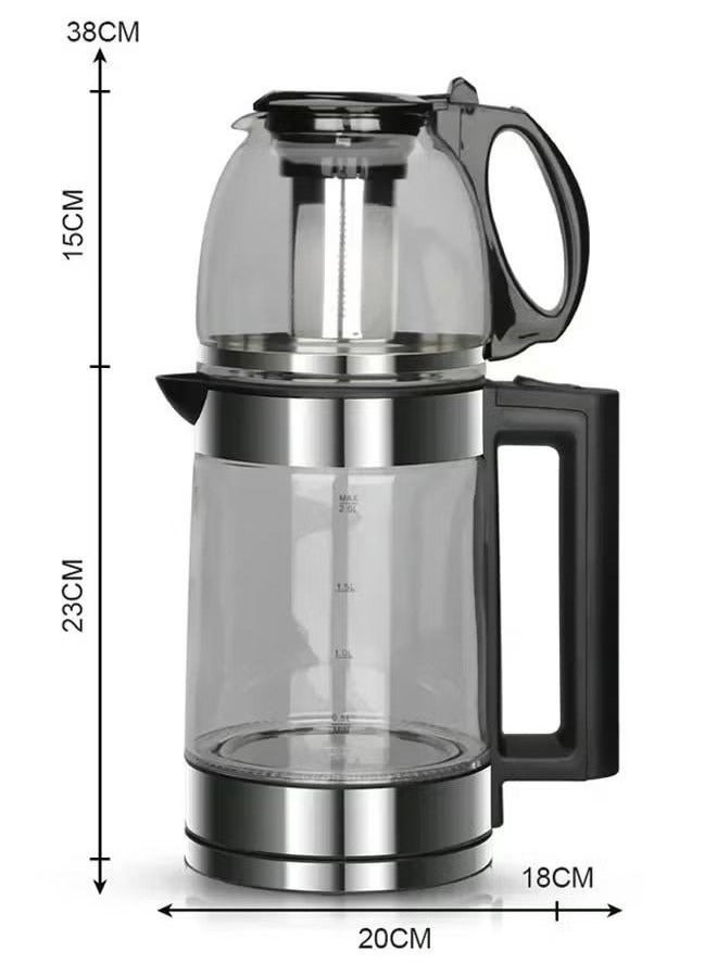 DENX 1500W 2-in-1 Double Pot Electric Kettle With Removable Tea Filter, Capacity 1.8L kettle & 1.0L Tea Pot - Image 5