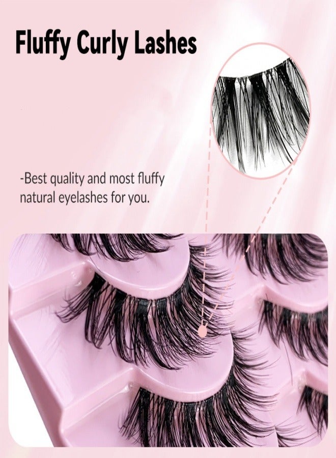Generic （10 Pairs ）Soft Curly False  Lashes，Reusable Natural Eyelash Simulation Curl False Eyelash Natural Look Fluffy Cat Eye Wispy Lashes for Make up  - Image 4