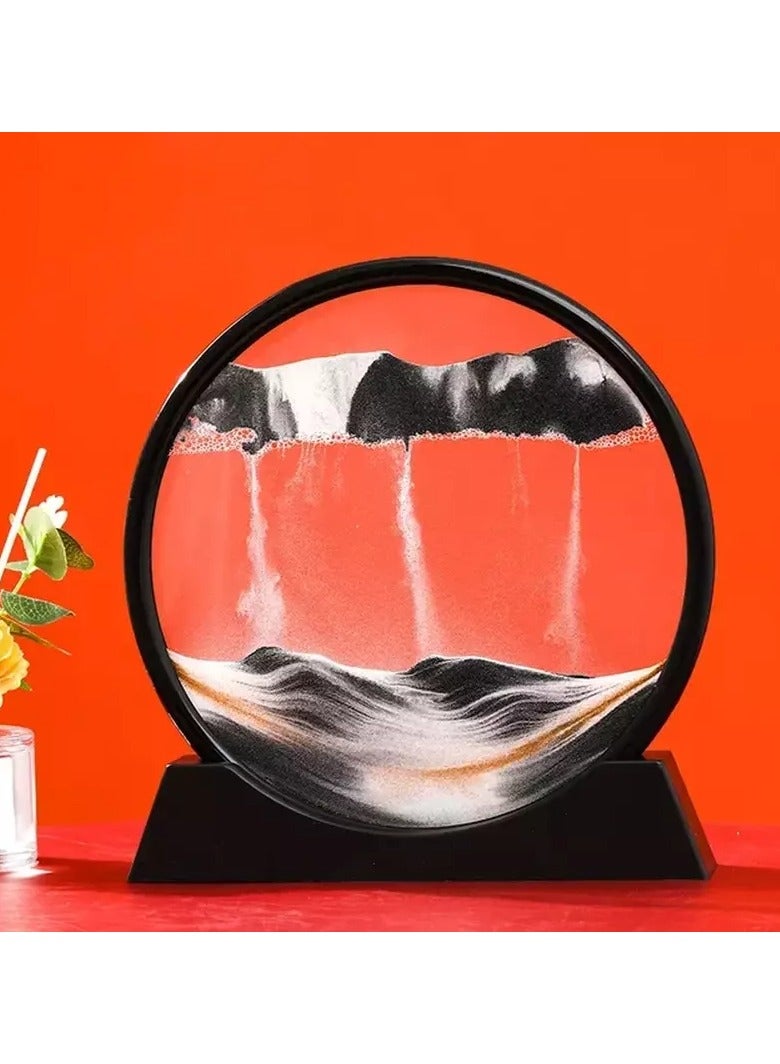 Moving Sand Art Frame LED Landscape Lamp Hourglass Night Light Mountain Lamp With Metal Stand - Image 2