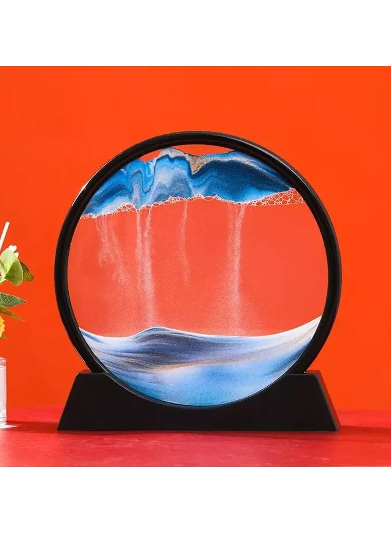 Moving Sand Art Frame LED Landscape Lamp Hourglass Night Light Mountain Lamp With Metal Stand - Image 3