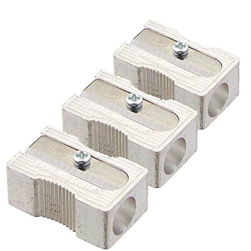 Kum 3 PACK: Kum 104.03.01 Magnesium Alloy Metal 1-Hole Steel Blade Rectangular Pencil Sharpeners - Image 5