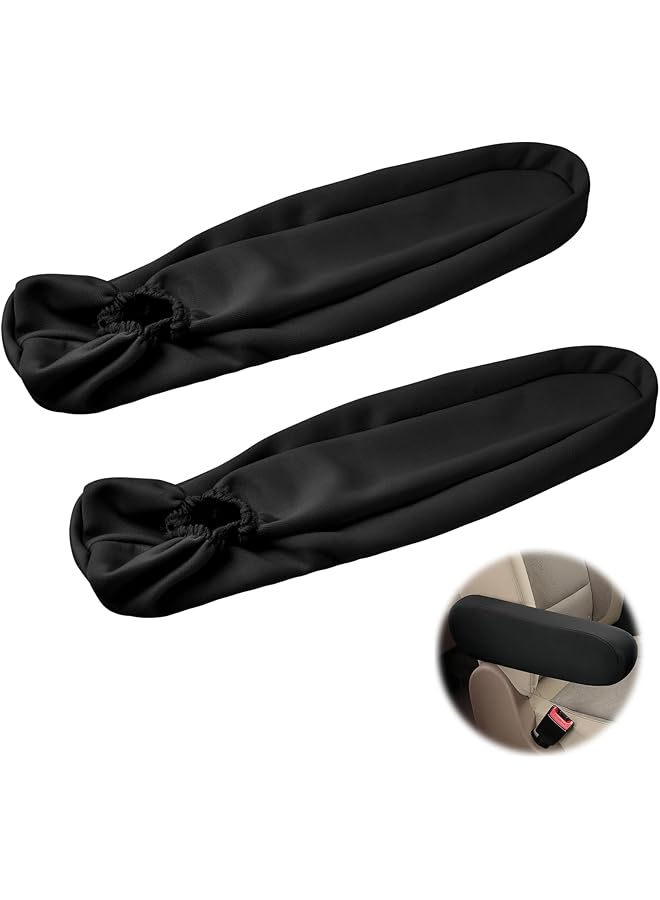 erorex 2 Universal Car Armrest Cover Car Front Seat Armrest Cover Elastic Armrest Protector Car Chair Armrest Cover Replacement Kit Car Seat Accessories  - Image 1