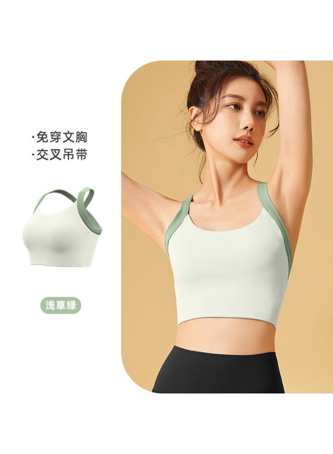 Patchwork Sports Vest-style High-intensity Shock-proof Sports Bra Fixed Yoga Bra