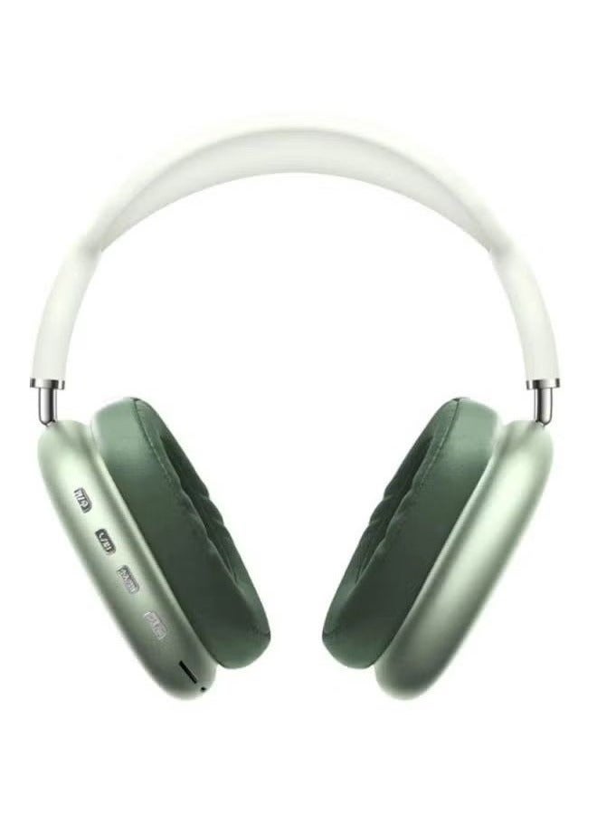 BSNL P9 Bluetooth Wireless Headset – Over-Ear Headphones with Built-In Mic, Noise-Canceling, Stereo Sound, Comfortable Ear Cushions, Long Battery Life, and Wireless Connectivity – Perfect for Gaming, Calls, Music & Travel green /white  - Image 2