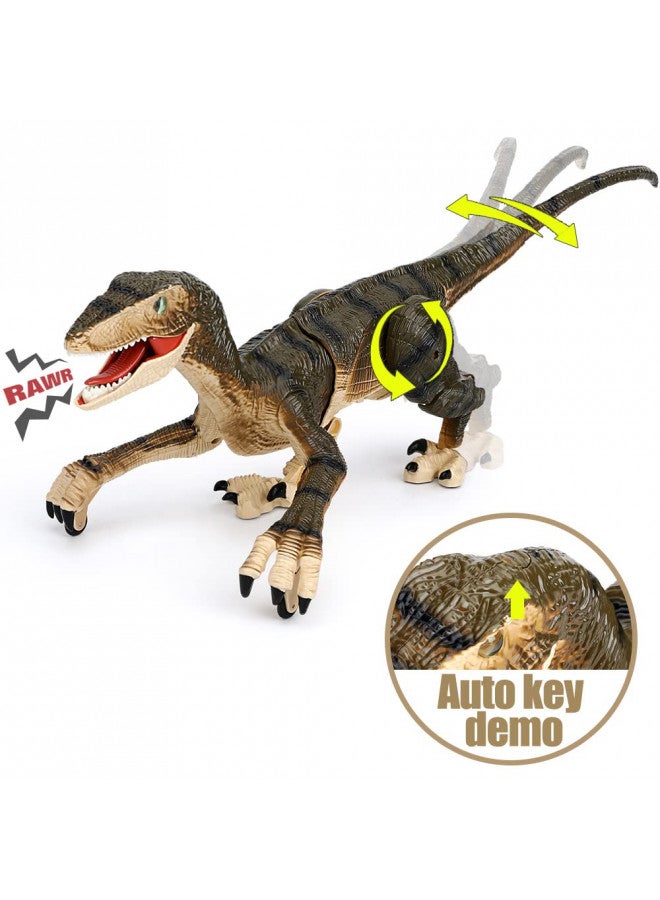 FRUSE FRUSE Remote Control Jurassic Dinosaur Toys for Kids,2.4 Ghz Velociraptor Dinosaur RC Robot Toy,LED Light up Walking Roaring USB Rechargeable Dino Raptor for Kids  - Image 4