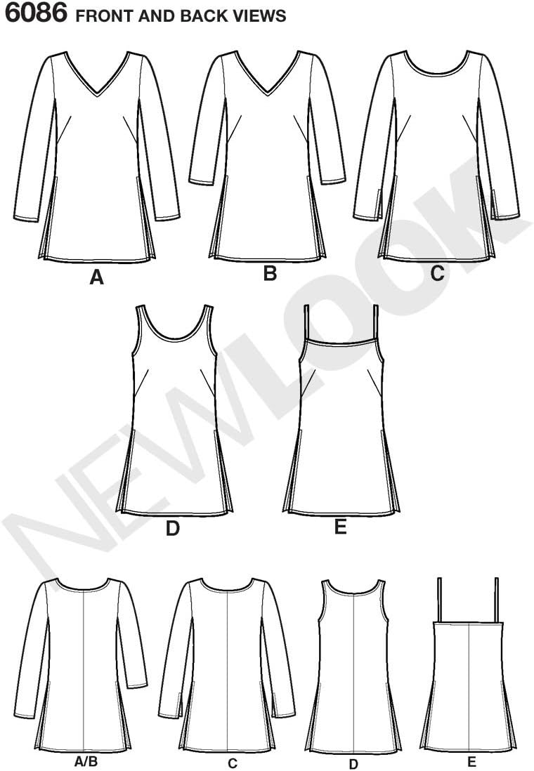 New Look Sewing Pattern 6086 for Misses Tops - Size A (10-22) - Image 2