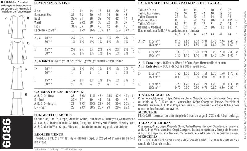 New Look Sewing Pattern 6086 for Misses Tops - Size A (10-22) - Image 3