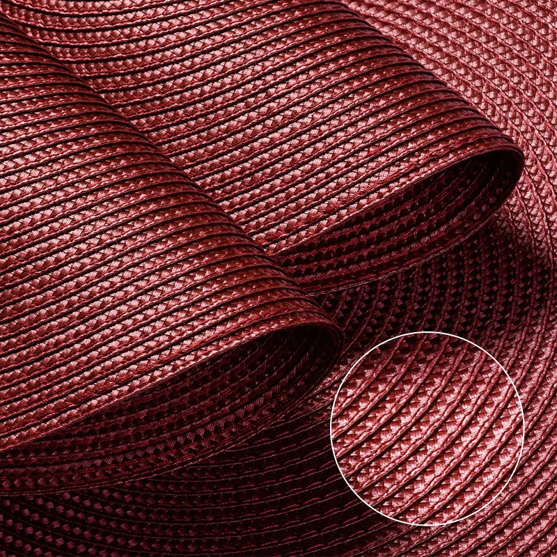 FunWheat Round Braided Placemats Set of 6 Table Mats for Dining Tables Woven Washable Non-Slip Place mats 15 inch(Burgundy, 6pcs) - Image 4