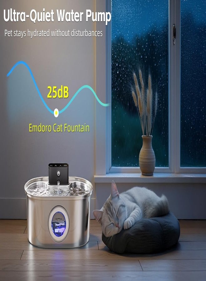 Emdoro Cat Water Fountain Water Pump - Ultra Quiet Replacement Pump for 3.2L/108oz Cordless Cat Fountain Automatic Pet Water Dispenser - Image 3