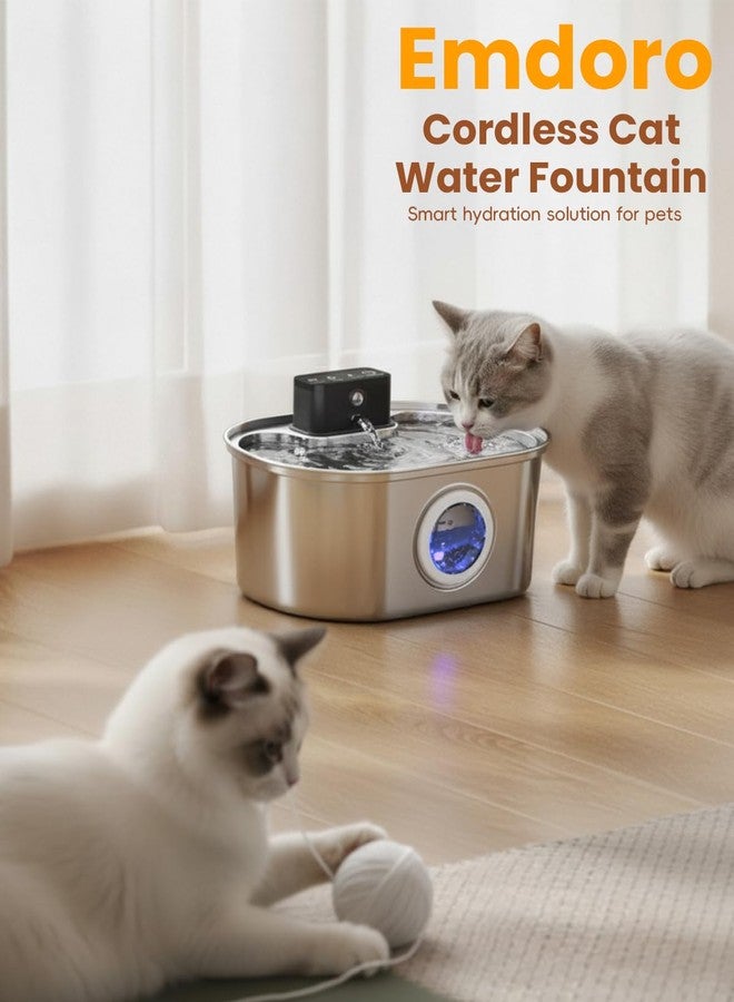 Emdoro Cat Water Fountain Water Pump - Ultra Quiet Replacement Pump for 3.2L/108oz Cordless Cat Fountain Automatic Pet Water Dispenser - Image 2