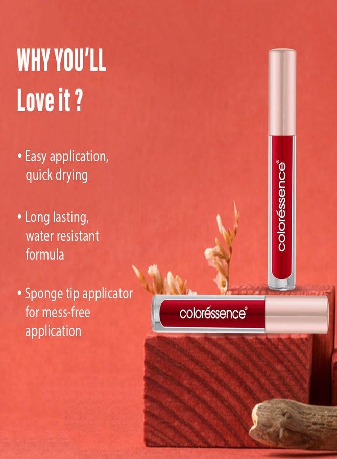 COLORESSENCE Liquid Sindoor, Red, 3ml | Quick Dry | Long Lasting | Sweatproof | Waterproof | Rich Color Highly Pigmented | Sponge Tip Applicator | Easy Application | Lead Free - Image 3