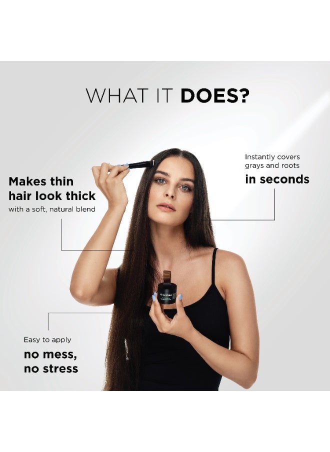 Thick Fiber THICK FIBER Root Touch Up Powder, (Dark Brown) Root Cover Up Hairline Powder for Thin Hair - Water & Sweat Resistant Hair Loss Concealer Set with Hair Powder for Thinning Hair Women, Includes Brush  - Image 5