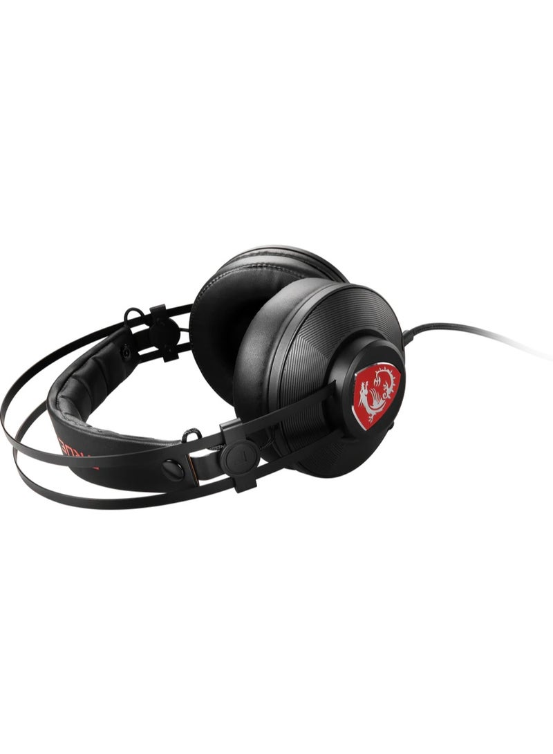 MSI H991 Wired Gaming Headset, Built-in Mic, Noise Cancellation, In-line Control, Ergo Design, Adjustable Headband for PC, PS4, PS5, Xbox One, Switch, Notebook/Mobile - Image 2