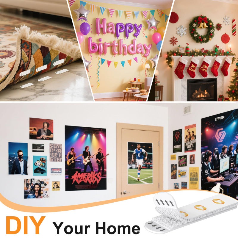 SummerBrite XL Picture Hanging Strips Heavy Duty, 40 Strips Damage Free Removal Picture Hangers for Wall, Sticky Hook & Loop Adhesive Strips for Poster/Picture/Home/Office, 20 Pairs/X-Large, White - Image 5