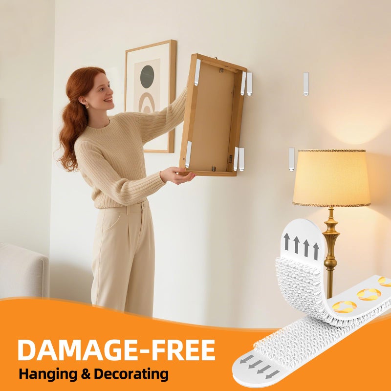 SummerBrite XL Picture Hanging Strips Heavy Duty, 40 Strips Damage Free Removal Picture Hangers for Wall, Sticky Hook & Loop Adhesive Strips for Poster/Picture/Home/Office, 20 Pairs/X-Large, White - Image 3