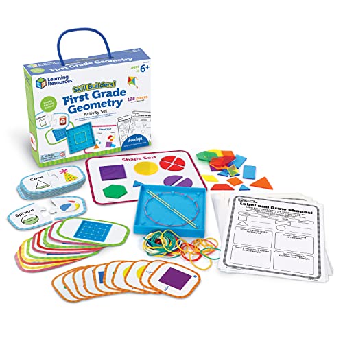 Learning Resources Skill Builders First Grade Geometry Geometry Set for Students First Grade Math Manipulatives Hands On Learning Activities Homeschool and Classroom Math Teaching Tools - Image 1