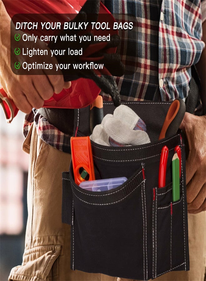 Generic Electrician Tool Pouch, Waist Tool Belts with 5 Pocket, Durable Adjustable Canvas Maintenance Tool Belt Pouch, Work Apron for Gardening, Carpenter, Construction, Hammers, Screwdriver, Adjustable Belt  - Image 3