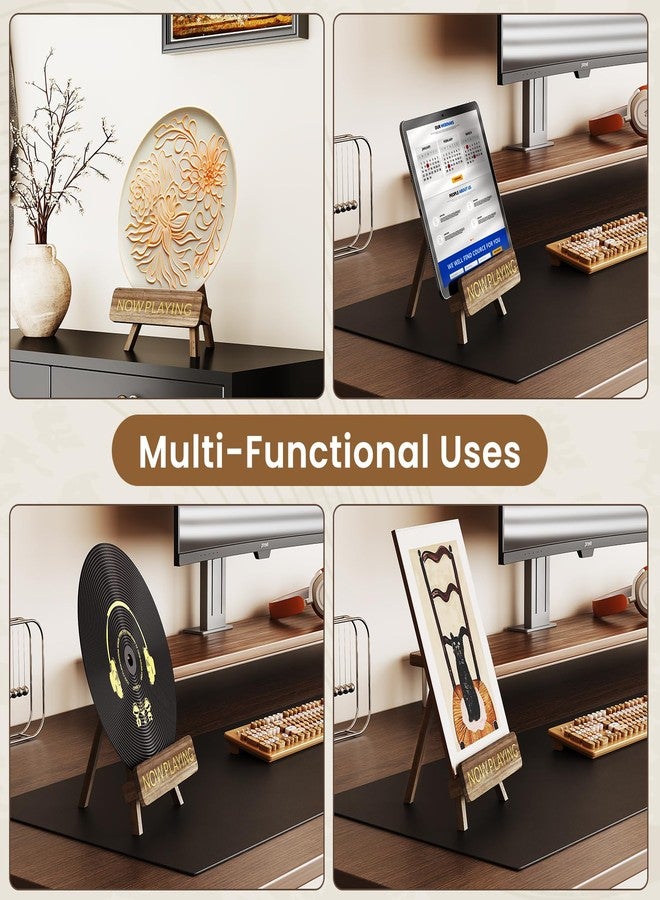 ان اي هوم حامل أسطوانات فينيل خشبي بتصميم كلاسيكي من NiHome، حامل عرض أنيق لأسطوانات الفينيل، ديكور منزلي، منظم متعدد الوظائف للألبومات والأسطوانات والمجلات والصور (قطعة واحدة) - Image 4