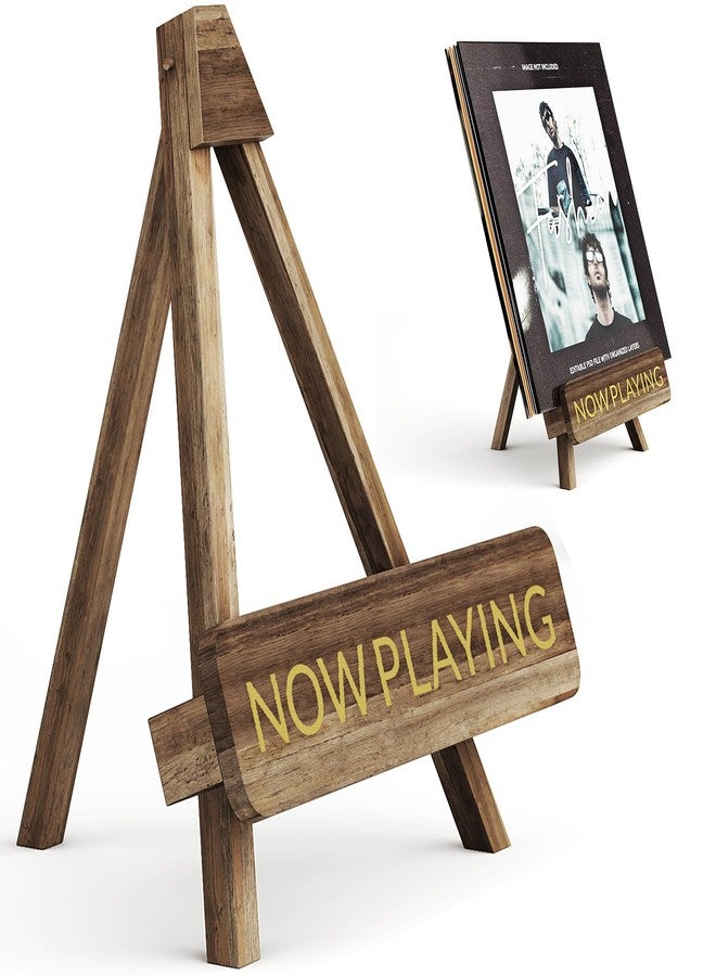 ان اي هوم حامل أسطوانات فينيل خشبي بتصميم كلاسيكي من NiHome، حامل عرض أنيق لأسطوانات الفينيل، ديكور منزلي، منظم متعدد الوظائف للألبومات والأسطوانات والمجلات والصور (قطعة واحدة) - Image 1