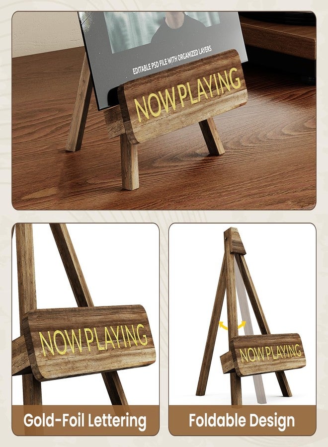 ان اي هوم حامل أسطوانات فينيل خشبي بتصميم كلاسيكي من NiHome، حامل عرض أنيق لأسطوانات الفينيل، ديكور منزلي، منظم متعدد الوظائف للألبومات والأسطوانات والمجلات والصور (قطعة واحدة) - Image 5