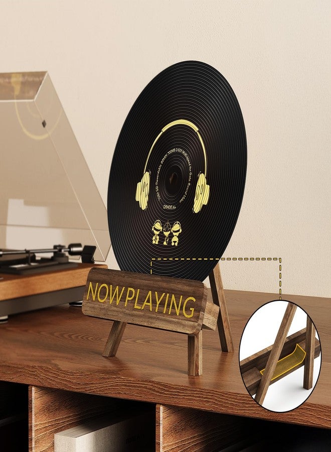 ان اي هوم حامل أسطوانات فينيل خشبي بتصميم كلاسيكي من NiHome، حامل عرض أنيق لأسطوانات الفينيل، ديكور منزلي، منظم متعدد الوظائف للألبومات والأسطوانات والمجلات والصور (قطعة واحدة) - Image 3