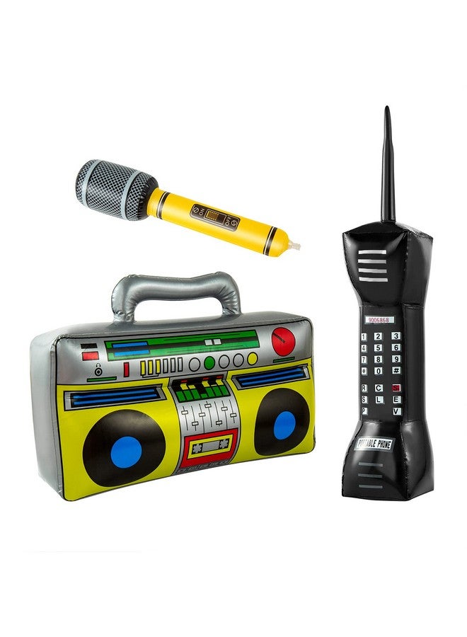 ONLYFU Inflatable Radio Boombox Inflatable Mobile Phone Inflatable Microphones For 80S 90S Party Decorations Inflatable Props For Hip Hop Theme Birthdays Party Supplies - Image 1