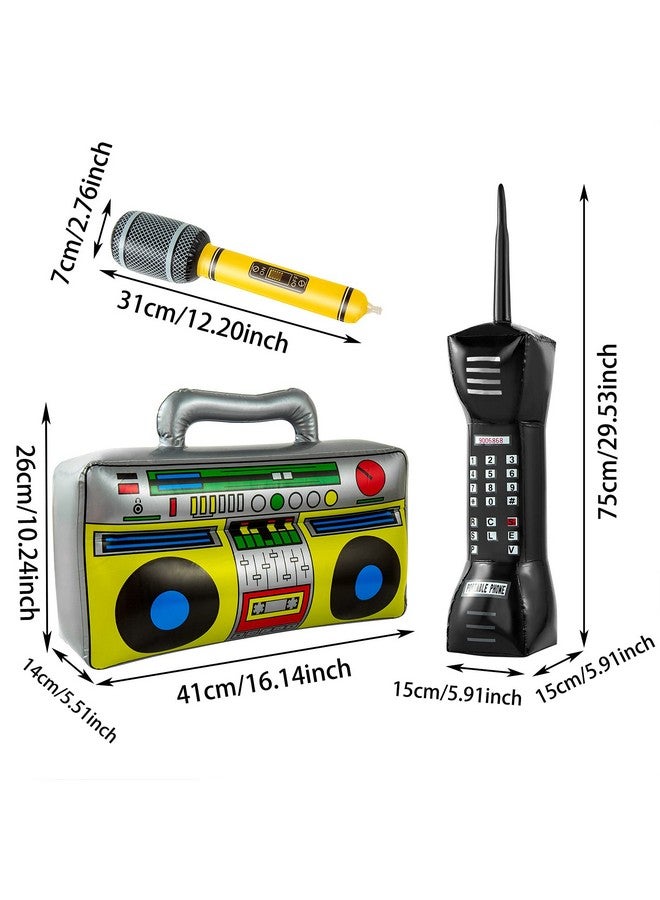 ONLYFU Inflatable Radio Boombox Inflatable Mobile Phone Inflatable Microphones For 80S 90S Party Decorations Inflatable Props For Hip Hop Theme Birthdays Party Supplies - Image 3
