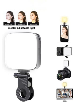 LED Video Light, Phone Light with Front & Back Clip, 3000-9900K Dimmable LED Camera Light, Rechargeable Selfie Light for Mobile, Camera, Laptop, TikTok, Makeup, Live Stream, Vlog - pzsku/ZE3E69C53A347A954D088Z/45/1750412147/7643703c-2534-4ef5-bbc9-3c210faabbaa