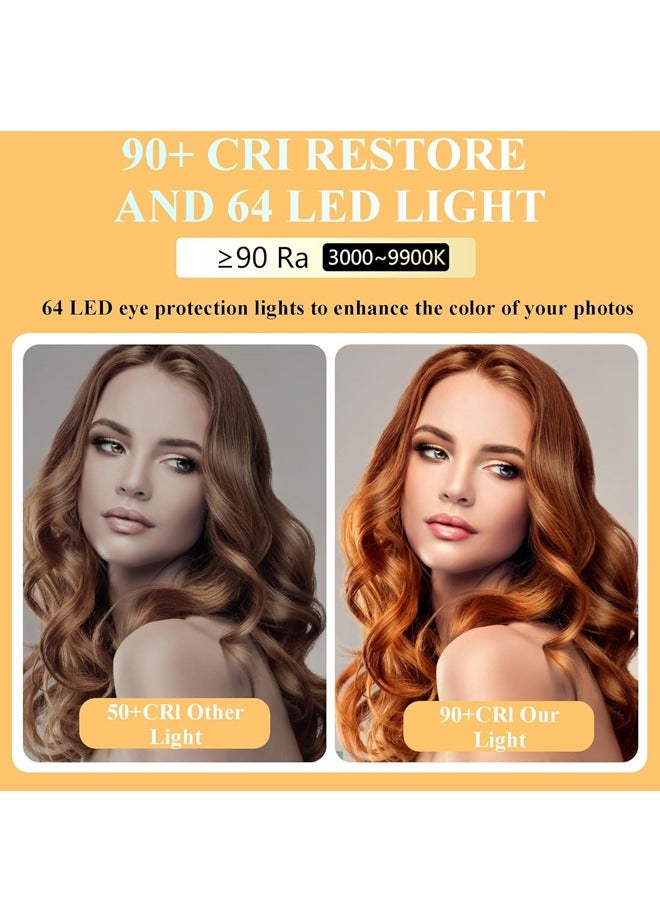 LED Video Light, Phone Light with Front & Back Clip, 3000-9900K Dimmable LED Camera Light, Rechargeable Selfie Light for Mobile, Camera, Laptop, TikTok, Makeup, Live Stream, Vlog