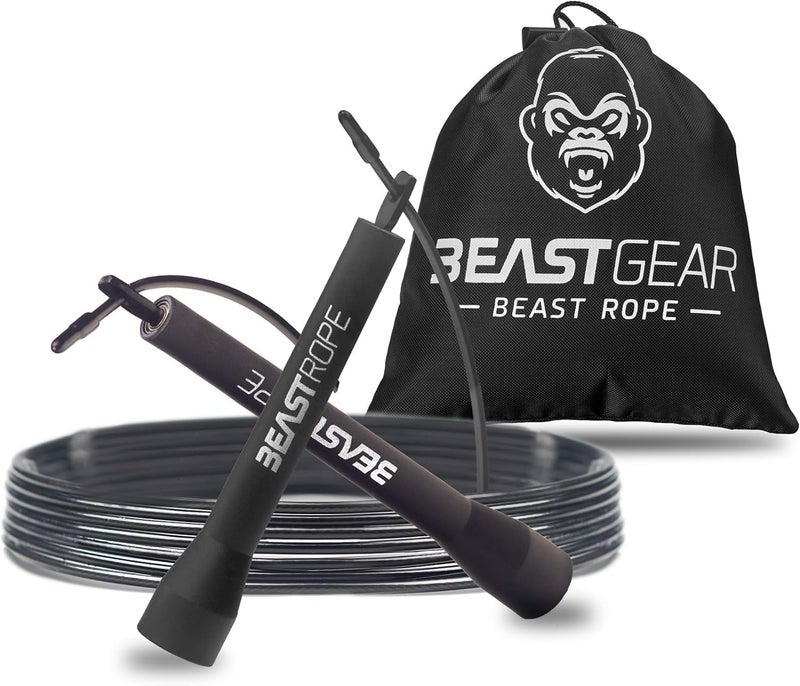 Beast Gear Speed Jump Rope â€“ Workout Jump Ropes for Fitness, Cardio Exercise, HIIT, MMA, Muay Thai, and Boxing - Lightweight, Adjustable Jumping Rope for Women & Men - Image 1