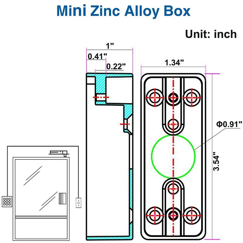 UHPPOTE صندوق خلفي مثبت على السطح من سبائك الزنك UHPPOTE لجهاز الضغط للخروج، مجموعة واحدة - Image 3
