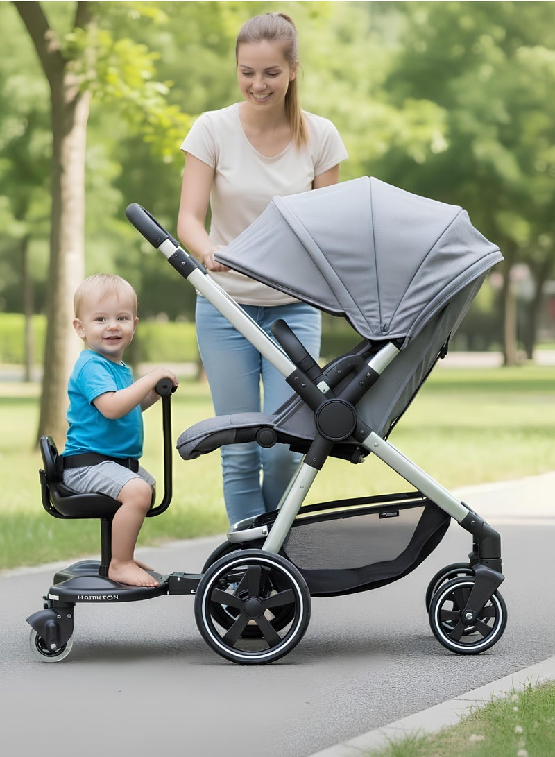 Hamilton Wheeled Board Stroller, Universal Wheeled Board, Buggy Board up to 20KG, Buggy Board with Removable Seat - Easy to Assemble - Image 4