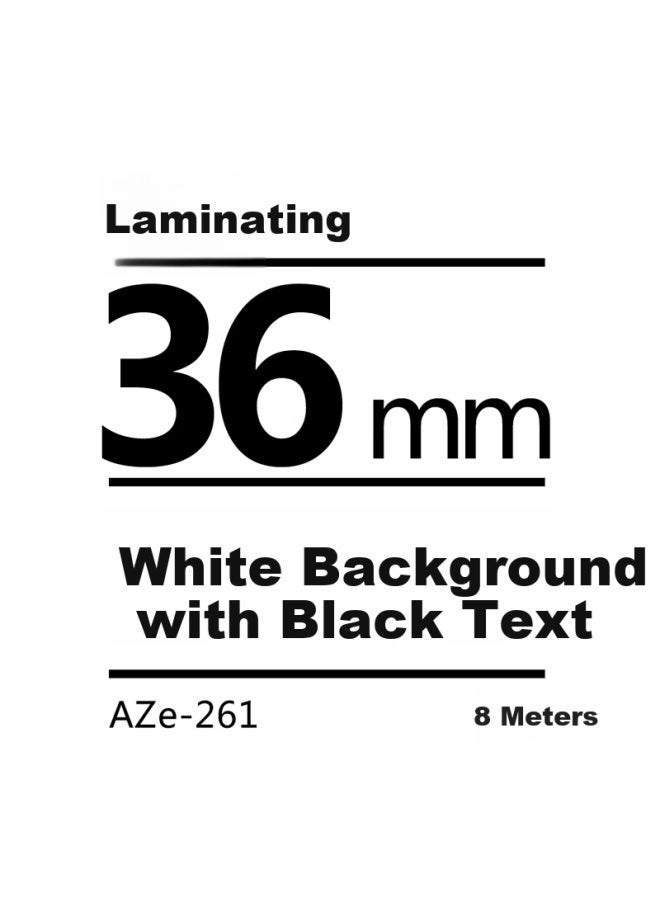 Befon Deyin Label Printer Ribbon, Self-adhesive Label Paper Ribbon, 36mm, Aze-261, White Background With Black Text, Tzc Tze, Suitable For Brother Pt-e800t Pt-9800 - Image 5