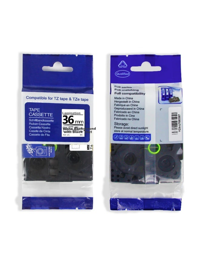 Befon Deyin Label Printer Ribbon, Self-adhesive Label Paper Ribbon, 36mm, Aze-261, White Background With Black Text, Tzc Tze, Suitable For Brother Pt-e800t Pt-9800 - Image 3